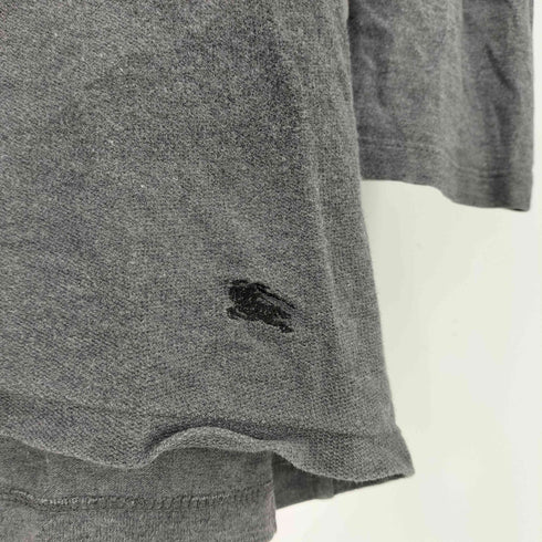 バーバリーブラックレーベル BURBERRY BLACK LABEL チェック 裾ロゴ 七分袖 クルーネックTシャツ メンズ JPN:2