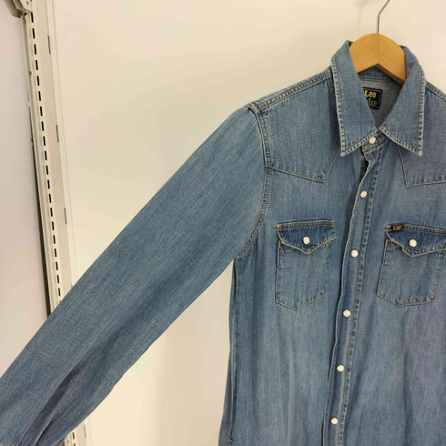 リー Lee コラボ ストーンボタン フラップポケット ウエスタン デニム シャツ ワンピース レディース import:M