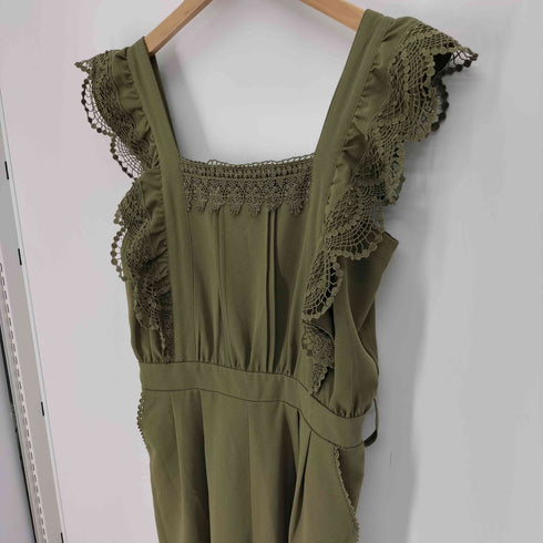 アクシーズファム axes femme レース デザイン 2タック ノースリーブ サロペット レディース M