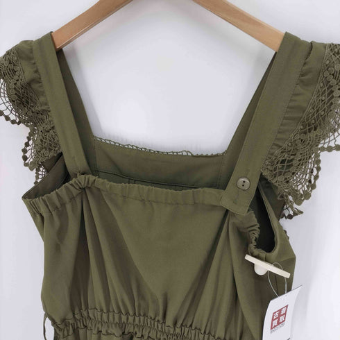 アクシーズファム axes femme レース デザイン 2タック ノースリーブ サロペット レディース M