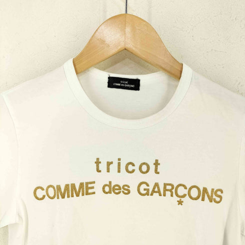 トリココムデギャルソン tricot COMME des GARCONS ラメロゴプリント クルーネックTシャツ レディース