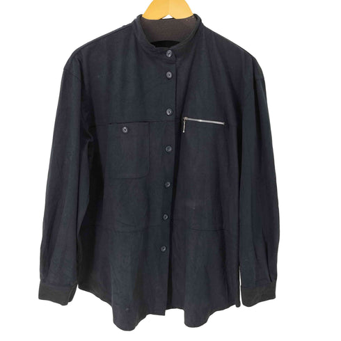 GINA LAURA フロントポケットジップノーカラーシャツ メンズ import:XL