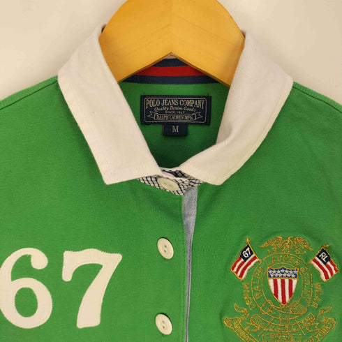 ポロジーンズカンパニーラルフローレン POLO JEANS COMPANY RALPH LAUREN ロゴ ナンバリング 刺繍 ポロシャツ レディース import:M