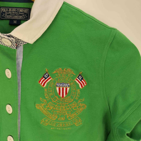 ポロジーンズカンパニーラルフローレン POLO JEANS COMPANY RALPH LAUREN ロゴ ナンバリング 刺繍 ポロシャツ レディース import:M
