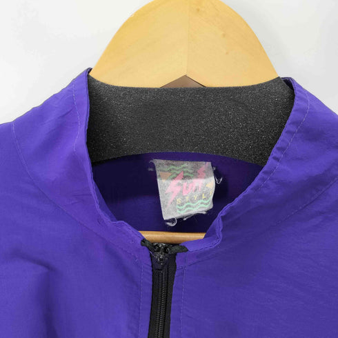 SURF STYLE 90S USA製 フロントプリントハーフジップナイロンプルオーバー メンズ