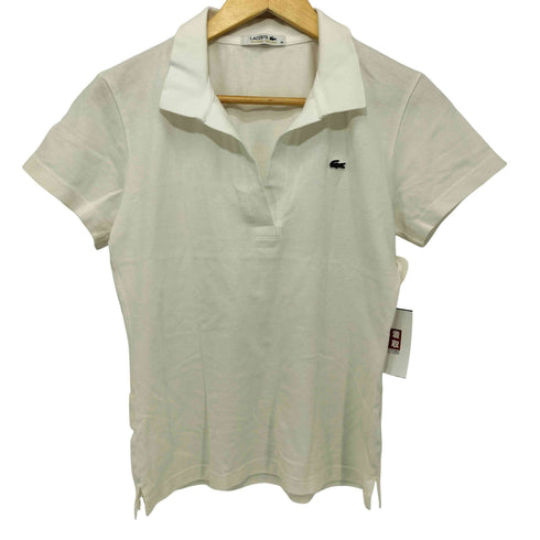 ラコステ LACOSTE 日本製 ワンポイント刺繍鹿の子ポロシャツ レディース 38