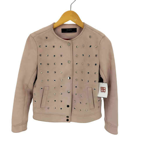 ザラ ZARA スタッズ フェイクスエードジャケット レディース import:XS