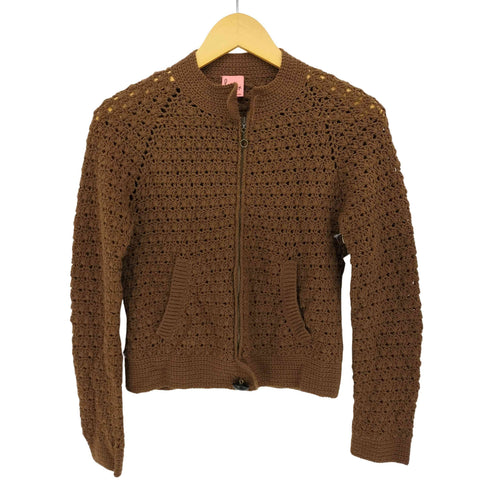 ポールスミス Paul Smith ウールアクリル クロシェニット ジップカーディガン レディース import:M