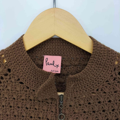 ポールスミス Paul Smith ウールアクリル クロシェニット ジップカーディガン レディース import:M