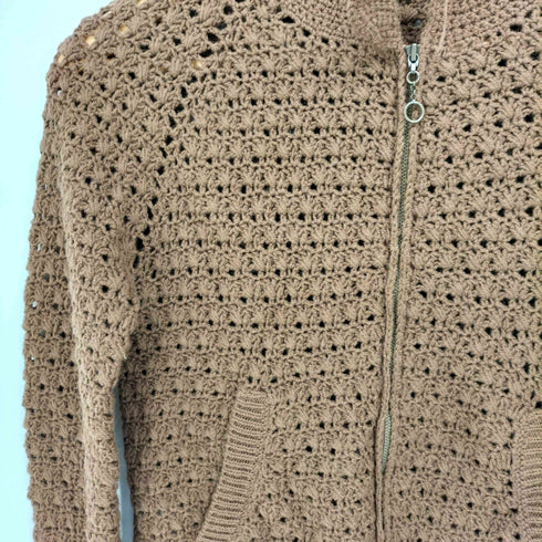 ポールスミス Paul Smith ウールアクリル クロシェニット ジップカーディガン レディース import:M
