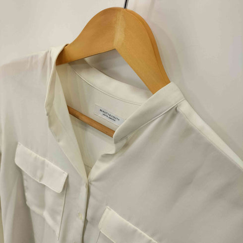 ビューティーアンドユースユナイテッドアローズ BEAUTY & YOUTH UNITED ARROWS BY∴ マットサテン ミリタリーブラウス -手洗い可能- レディース