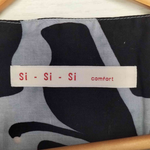 Si-Si-Si Comfort 総柄 白鳥 スワン コットンリネン ワンピース レディース