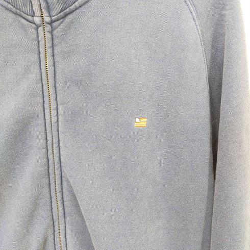 ポロジーンズカンパニーラルフローレン POLO JEANS COMPANY RALPH LAUREN 90-00S ロゴ 刺繍 鹿の子 ジップアップ スタンドカラー トラックジャケット メンズ import:L