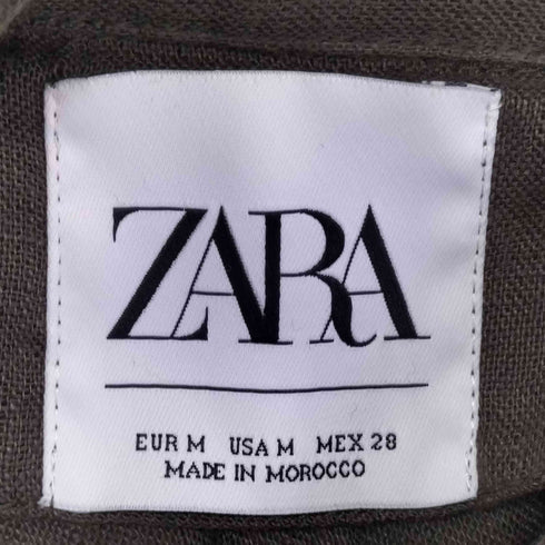ザラ ZARA リネン ベルテッド ステンカラーコート レディース import:M