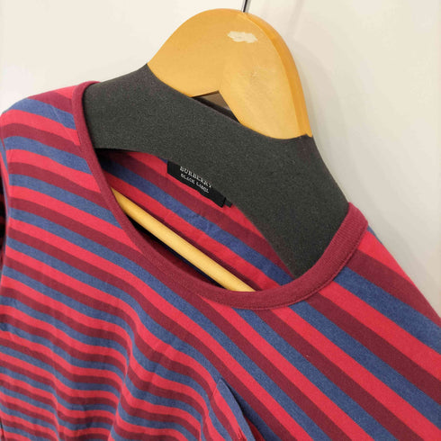 バーバリーブラックレーベル BURBERRY BLACK LABEL ボーダークルーネックTシャツ レディース JPN:2