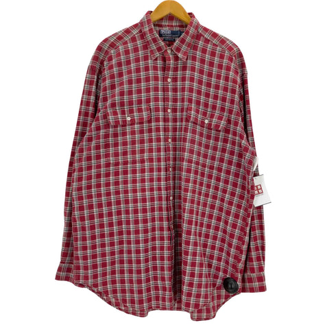 ポロバイラルフローレン Polo by RALPH LAUREN マドラスチェック 両フラップシャツ メンズ JPN:XL