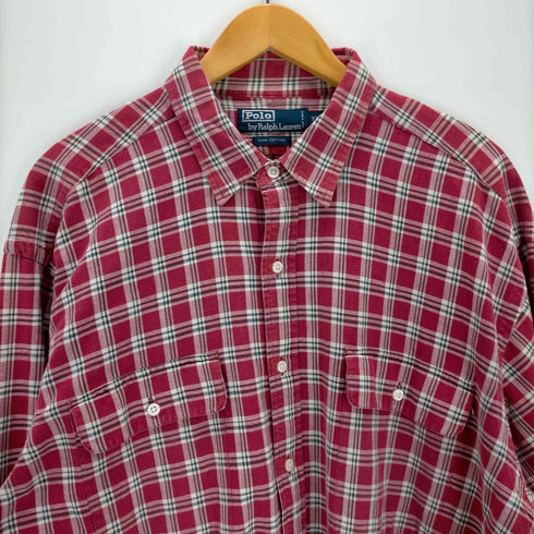 ポロバイラルフローレン Polo by RALPH LAUREN マドラスチェック 両フラップシャツ メンズ JPN:XL