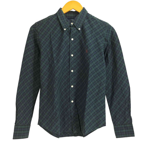 ラルフローレンスポーツ RALPH LAUREN SPORT SLIM FIT ポニー刺繍 チェック ボタンダウン シャツ レディース JPN:9号