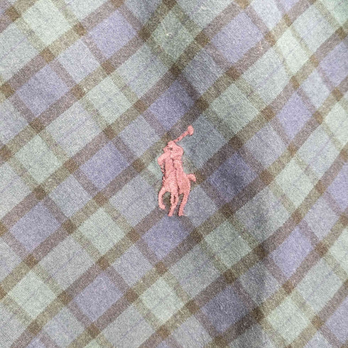 ラルフローレンスポーツ RALPH LAUREN SPORT SLIM FIT ポニー刺繍 チェック ボタンダウン シャツ レディース JPN:9号