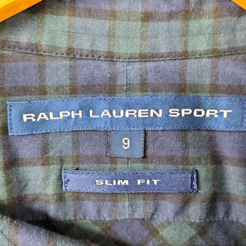 ラルフローレンスポーツ RALPH LAUREN SPORT SLIM FIT ポニー刺繍 チェック ボタンダウン シャツ レディース JPN:9号