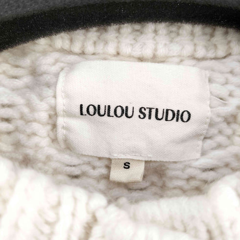 LOULOU STUDIO ケーブルニット ウール&カシミヤ混 クロップドカーディガン レディース S
