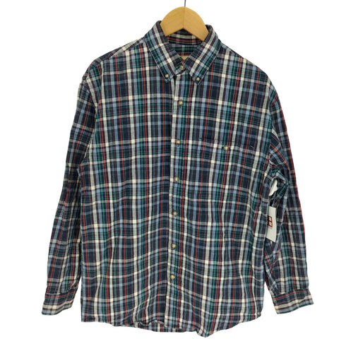 エディーバウアー Eddie Bauer 90S 白タグ マドラスチェック フラップポケット B.D L/S シャツ メンズ import:XS