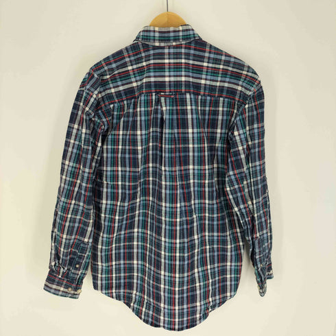 エディーバウアー Eddie Bauer 90S 白タグ マドラスチェック フラップポケット B.D L/S シャツ メンズ import:XS