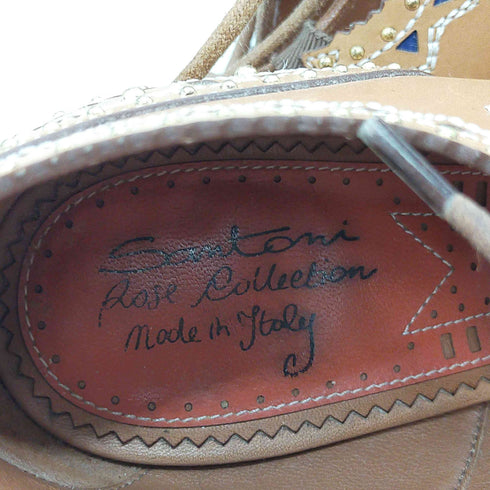 サントーニ santoni イタリア製 レースアップ ヒール サンダル レディース 37-1/2