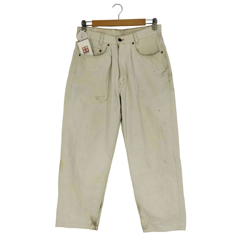 リーバイス Levis 90s USA製 RELAXED FIT 0550-4123 ボタン裏585 ジップフライ ホワイトデニムパンツ メンズ W36/L30