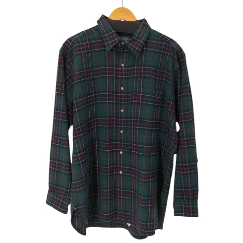 ペンドルトン PENDLETON 70s MADE IN USA ウールL/S チェックシャツ メンズ import:XL