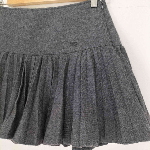 バーバリーブルーレーベル BURBERRY BLUE LABEL ロゴ刺繍ウールショートスカート レディース JPN:38