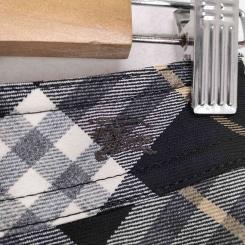 バーバリーブルーレーベル BURBERRY BLUE LABEL ロゴ刺繍チェック柄ショートパンツ レディース JPN:36