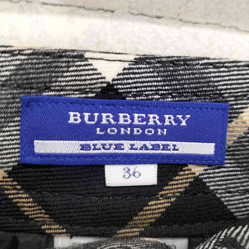 バーバリーブルーレーベル BURBERRY BLUE LABEL ロゴ刺繍チェック柄ショートパンツ レディース JPN:36