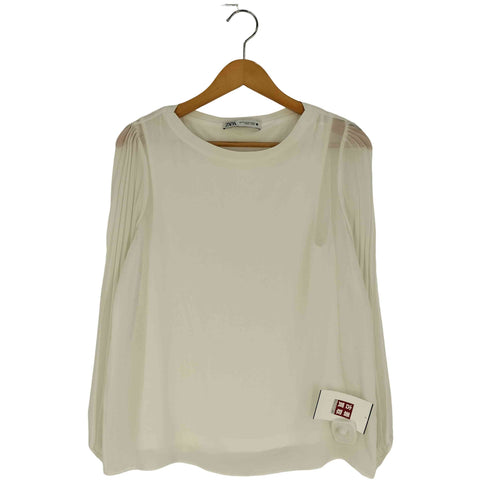 ザラ ZARA シアー プリーツ ブラウス レディース import:XS