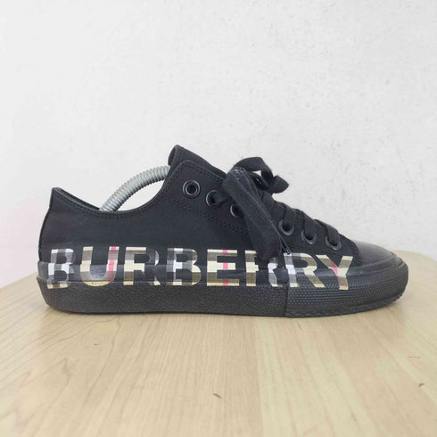 バーバリー BURBERRY ノバチェック柄 ロゴプリント コットンギャバジン ローカットスニーカー レディース JPN:37