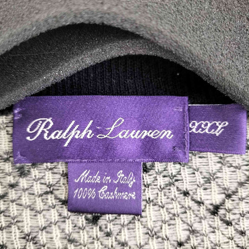 ラルフローレンパープルレーベル RALPH LAUREN PURPLE LABEL 菱形重ね模様 カシミア Vネック ニット メンズ import:XXL