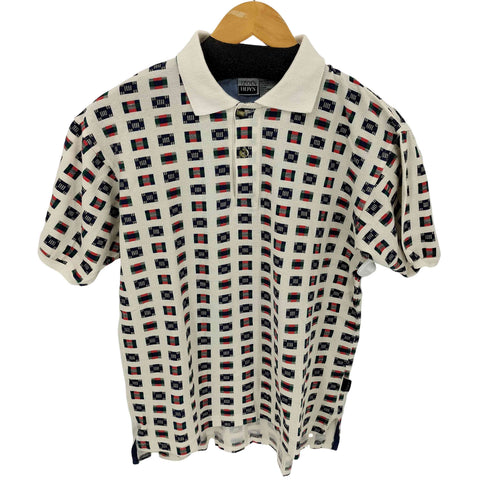 アイゾッド IZOD 90S コットン総柄鹿の子ポロシャツ メンズ JPN:L