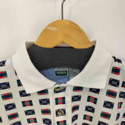アイゾッド IZOD 90S コットン総柄鹿の子ポロシャツ メンズ JPN:L