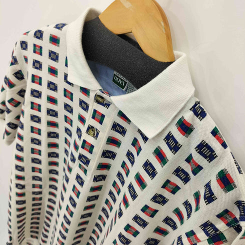 アイゾッド IZOD 90S コットン総柄鹿の子ポロシャツ メンズ JPN:L