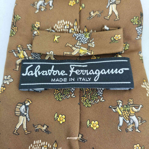サルヴァトーレフェラガモ Salvatore Ferragamo 総柄 ネクタイ メンズ