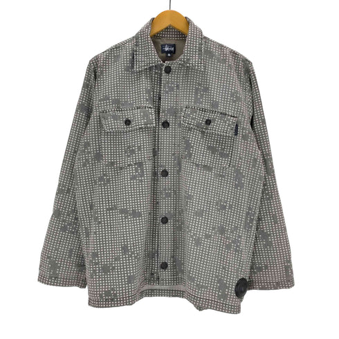 ステューシー Stussy OLD 紺タグ ナイトカモフラミリタリーシャツ メンズ import:S