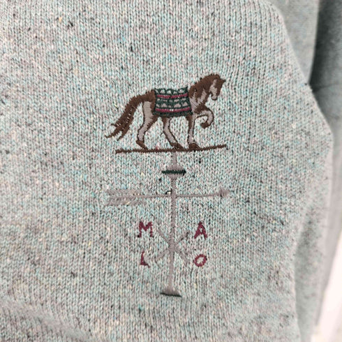 マーロ malo イタリア製 ホース刺繍 シルク ニットポロ メンズ import:L