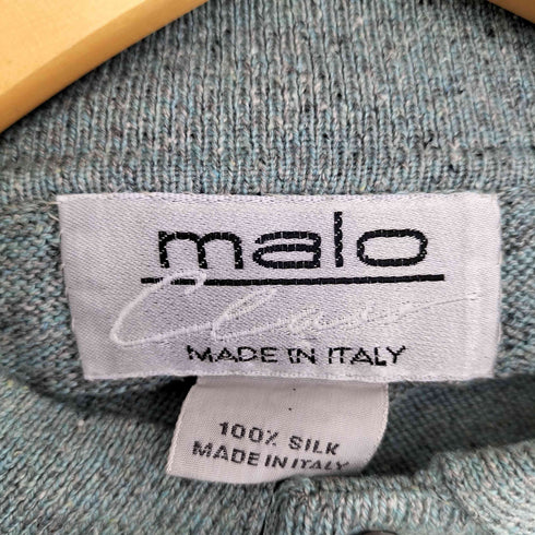 マーロ malo イタリア製 ホース刺繍 シルク ニットポロ メンズ import:L