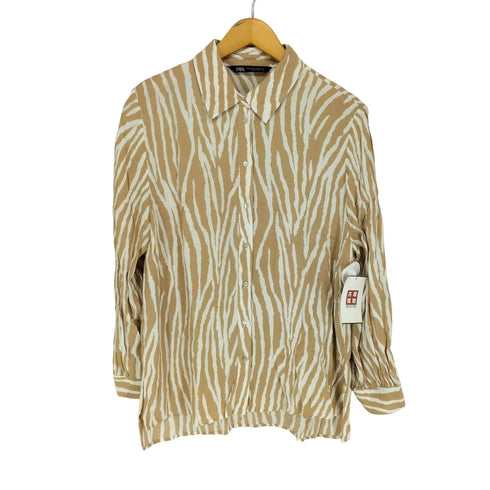 ザラ ZARA ゼブラ柄シルクシャツ レディース JPN:M