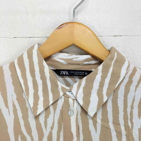 ザラ ZARA ゼブラ柄シルクシャツ レディース JPN:M
