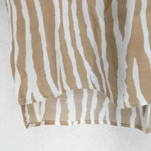 ザラ ZARA ゼブラ柄シルクシャツ レディース JPN:M