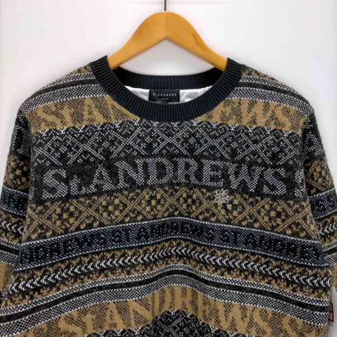 セントアンドリュース St. Andrews ボーダーノルディックジャガード クルーネックニットプルオーバー メンズ JPN:M