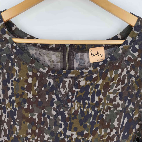 ポールスミスプラス Paul+ Paul Smith 総柄 バックジップ カットソーワンピース レディース M