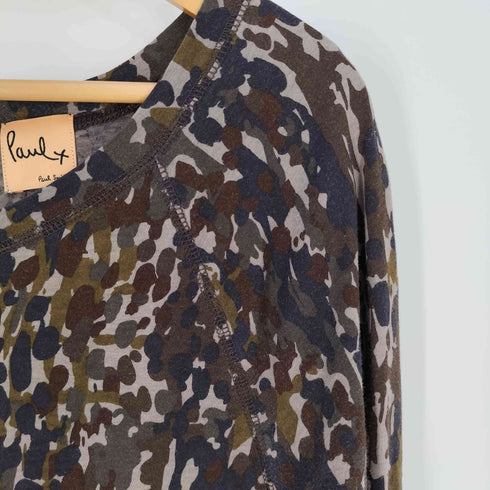 ポールスミスプラス Paul+ Paul Smith 総柄 バックジップ カットソーワンピース レディース M