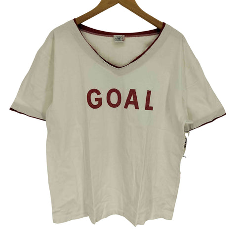 GOAL プリント レイヤード カットオフ Vネック Tシャツ メンズ import:L